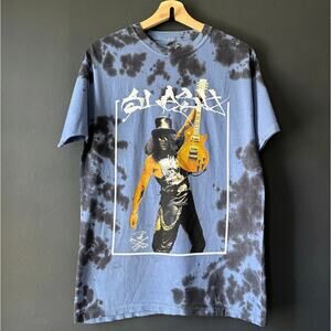 SLASH Guns N Roses 90s Graphic Blue Tie Dye Tee NEW Size Medium Large